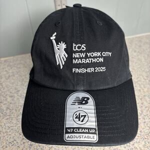 NWT 2025 NYC Marathon New York City Black Hat Cap Adjustable ‘47 New